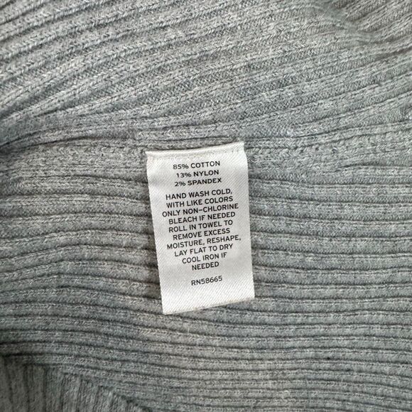 Treasure & Bond Short Sleeve Ribbed Polo Sweater Top Gray | Medium - Picture 9 of 11